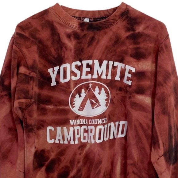Handmade Reverse Tie Dye Yosemite Campground Pullover Sweatshirt Womens Small - Picture 3 of 12